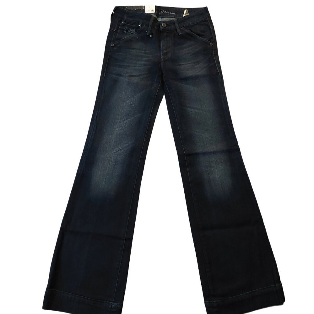 G-Star Raw Town Flare Aspen Denim Dark Vintage Blue Jeans Sz 26 NWT